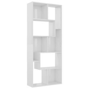 Bibliotecă, alb extralucios, 67 x 24 x 161 cm, PAL - Img 2
