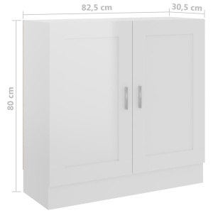 Bibliotecă, alb extralucios, 82,5 x 30,5 x 80 cm, PAL - Img 7