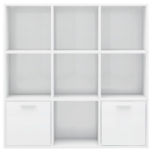 Bibliotecă, alb extralucios, 98 x 30 x 98 cm, PAL - Img 6