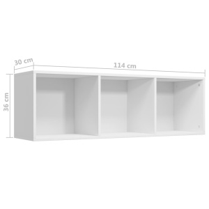 Bibliotecă/Comodă TV, alb, 36 x 30 x 114 cm, PAL - Img 11