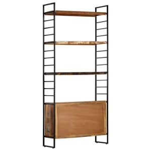 Bibliotecă cu 4 niveluri, 80x30x180 cm, lemn masiv reciclat - Img 8