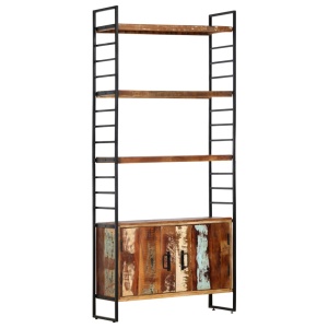 Bibliotecă cu 4 niveluri, 80x30x180 cm, lemn masiv reciclat - Img 10