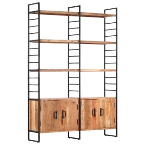 Bibliotecă cu 4 rafturi, 124 x 30 x 180 cm, lemn masiv de acacia - Img 9