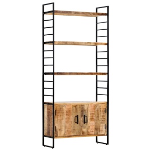 Bibliotecă cu 4 rafturi 80x30x180 cm lemn masiv mango nefinisat - Img 11