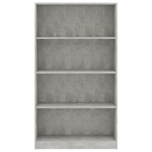 Bibliotecă cu 4 rafturi, gri beton, 80 x 24 x 142 cm, PAL - Img 4
