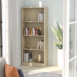 Bibliotecă cu 4 rafturi, stejar Sonoma, 60 x 24 x 142 cm, PAL