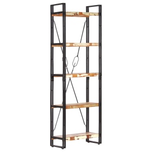 Bibliotecă cu 5 rafturi, 60 x 30 x 180 cm, lemn masiv reciclat - Img 7