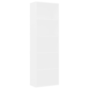 Bibliotecă cu 5 rafturi, alb, 60 x 30 x 189 cm, PAL - Img 2