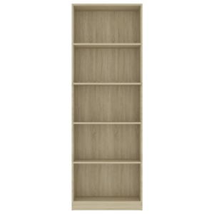 Bibliotecă cu 5 rafturi, stejar Sonoma, 60 x 24 x 175 cm, PAL - Img 4