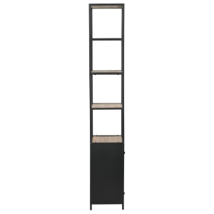 Bibliotecă din lemn masiv de brad și oțel, 40,5 x 32,5 x 180 cm - Img 4