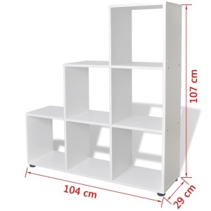 Bibliotecă in trepte / Raft de expunere 107 cm Alb - Img 6