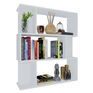 Bibliotecă/Separator cameră, alb, 80 x 24 x 96 cm, PAL - Img 3