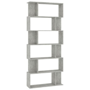 Bibliotecă/Separator cameră, gri beton, 80 x 24 x 192 cm, PAL - Img 2