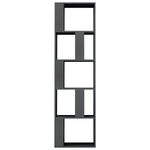 Bibliotecă/Separator cameră, gri extralucios, 45x24x159 cm, PAL - Img 8