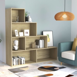 Bibliotecă/Separator cameră, stejar Sonoma, 155x24x160 cm, PAL
