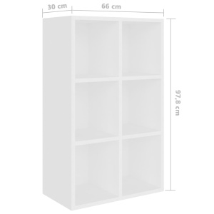 Bibliotecă/Servantă, alb, 66 x 30 x 97,8 cm, PAL - Img 10