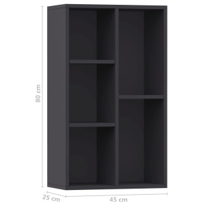 Bibliotecă/Servantă, gri, 45 x 25 x 80 cm, PAL - Img 10
