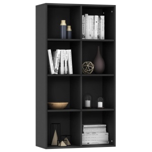 Bibliotecă/Servantă, negru, 66 x 30 x 130 cm, PAL - Img 3