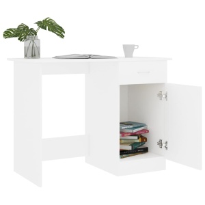 Birou, alb, 100 x 50 x 76 cm, PAL - Img 8