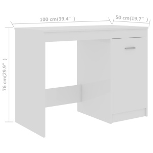 Birou, alb extralucios, 100 x 50 x 76 cm, PAL - Img 9
