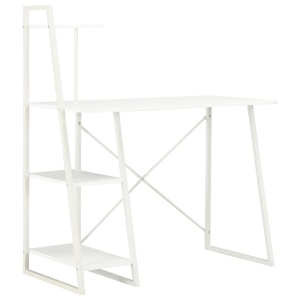 Birou cu rafturi, alb, 102 x 50 x 117 cm