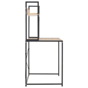 Birou de calculator, negru și stejar, 120 x 60 x 138 cm - Img 8