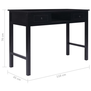 Birou de scris, negru, 110 x 45 x 76 cm, lemn - Img 9