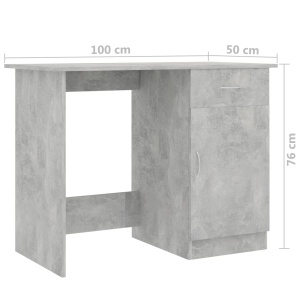 Birou, gri beton, 100 x 50 x 76 cm, PAL - Img 9