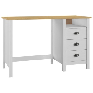 Birou Hill Range cu 3 sertare, 120x50x74 cm, lemn masiv de pin