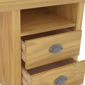 Birou Hill Range cu 3 sertare, 120x50x74 cm, lemn masiv de pin - Img 5