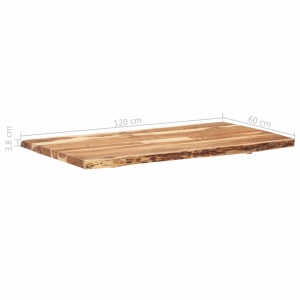 Blat de masă, 120x60x3,8 cm, lemn masiv de acacia - Img 4