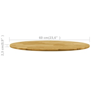 Blat de masă, lemn masiv de stejar, rotund, 23 mm, 600 mm - Img 5