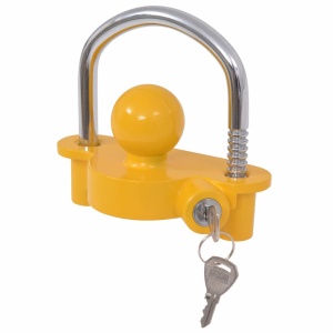Blocare remorcă cu 2 chei Oțel și aliaj de aluminiu Galben - Img 2