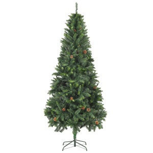 Brad de Crăciun artificial cu conuri de pin, verde, 210 cm - Img 3