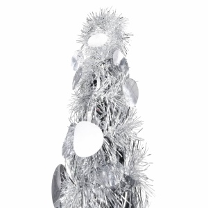 Brad de Crăciun artificial tip pop-up, argintiu, 120 cm, PET - Img 2