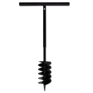 Burghiu manual cu mâner 150 mm cu 3 spirale, Negru - Img 4