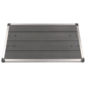 Cădiță de duș de exterior gri 110x62 cm WPC și oțel inoxidabil - Img 4