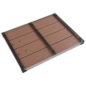 Cădiță de duș de exterior maro 80x62 cm WPC și oțel inoxidabil - Img 5