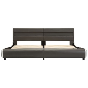 Cadru de pat cu LED, antracit, 180 x 200 cm, piele ecologică - Img 4