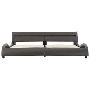 Cadru de pat cu LED, gri, 180 x 200 cm, piele ecologică - Img 3