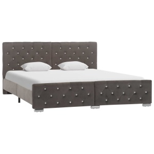 Cadru de pat, gri, 160 x 200 cm, material textil