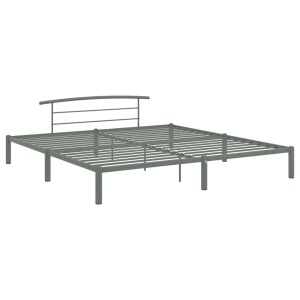 Cadru de pat, gri, 200 x 200 cm, metal - Img 3