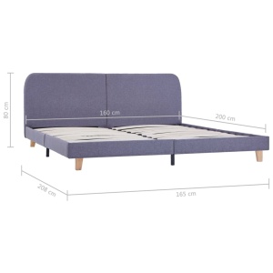 Cadru de pat, gri deschis, 160 x 200 cm, material textil - Img 6