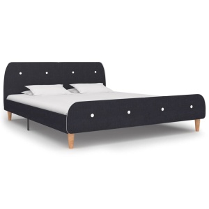 Cadru de pat, gri inchis, 160 x 200 cm, material textil