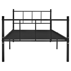 Cadru de pat, negru, 90 x 200 cm, metal - Img 3