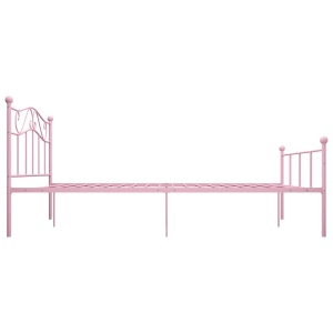 Cadru de pat, roz, 120 x 200 cm, metal - Img 4