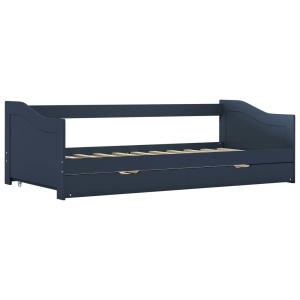 Cadru pat canapea, extensibil, gri, 90 x 200 cm, lemn de pin - Img 3