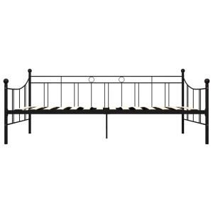 Cadru pat de zi, negru, 90 x 200 cm, metal - Img 4