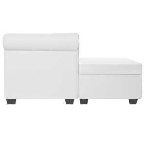 Canapea Chesterfield in formă de L, piele artificială, alb - Img 3