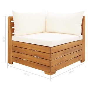Canapea colț modulară cu perne, 1 buc., lemn masiv de acacia - Img 11